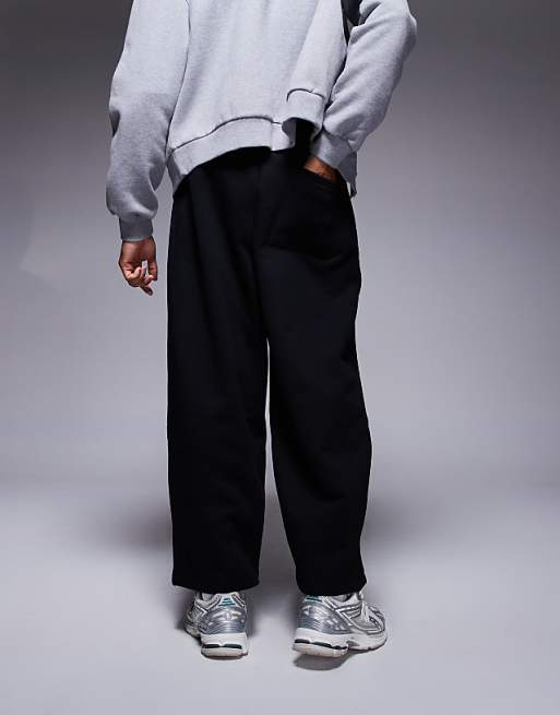 ASOS DESIGN Heavyweight Balloon Cropped Jogger In Black