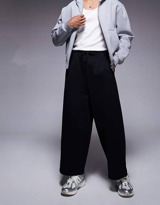 ASOS DESIGN Heavyweight Balloon Cropped Jogger In Black