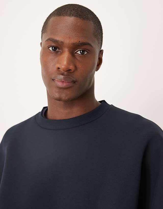ASOS DESIGN Heavyweight Extreme Oversized Scuba Sweatshirt Navy