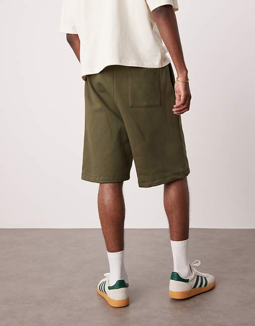 ASOS DESIGN Heavyweight Oversized Shorts 400gsm In Dark Khaki - KHAKI