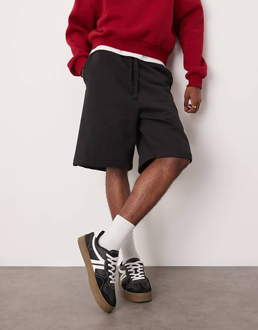 ASOS DESIGN heavyweight oversized shorts 400gsm in black - BLACK