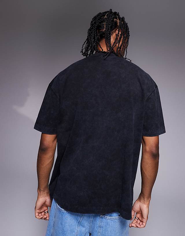 ASOS DESIGN Heavyweight Oversized Washed T-shirt In Black