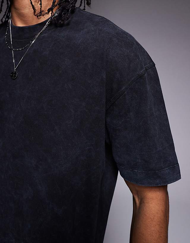 ASOS DESIGN Heavyweight Oversized Washed T-shirt In Black