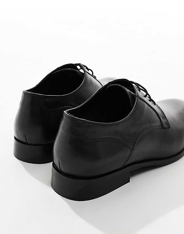 ASOS DESIGN Lace Up Derby Shoes In Black Leather
