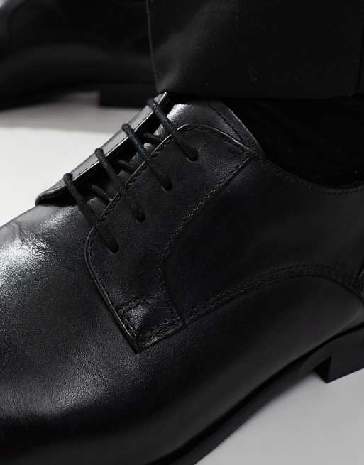 ASOS DESIGN Lace Up Derby Shoes In Black Leather
