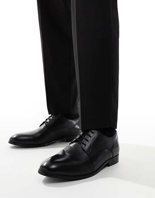ASOS DESIGN Lace Up Derby Shoes In Black Leather