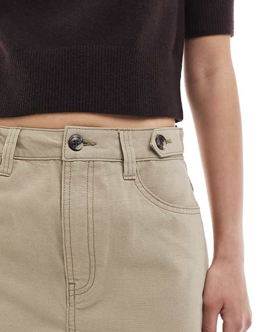 ASOS DESIGN Laundered Tab Detail Shorts In Mocha