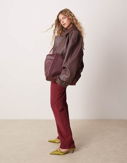 ASOS DESIGN Low Rise Slim Fit Jean In Pomegranate