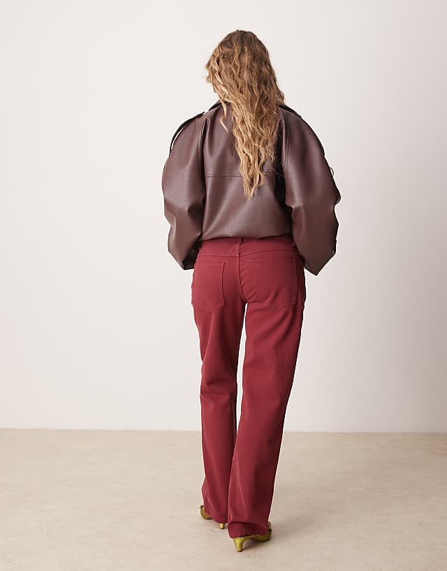 ASOS DESIGN Low Rise Slim Fit Jean In Pomegranate