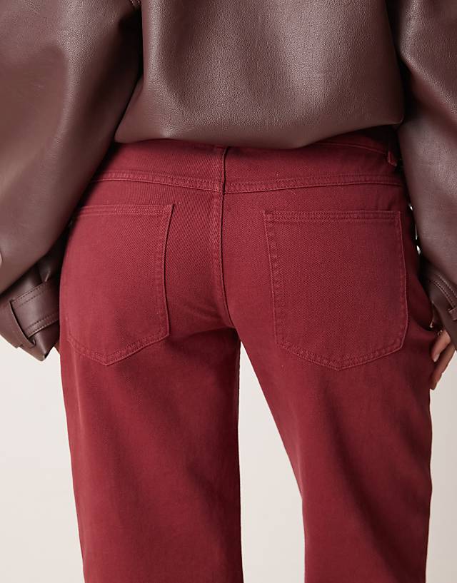 ASOS DESIGN Low Rise Slim Fit Jean In Pomegranate
