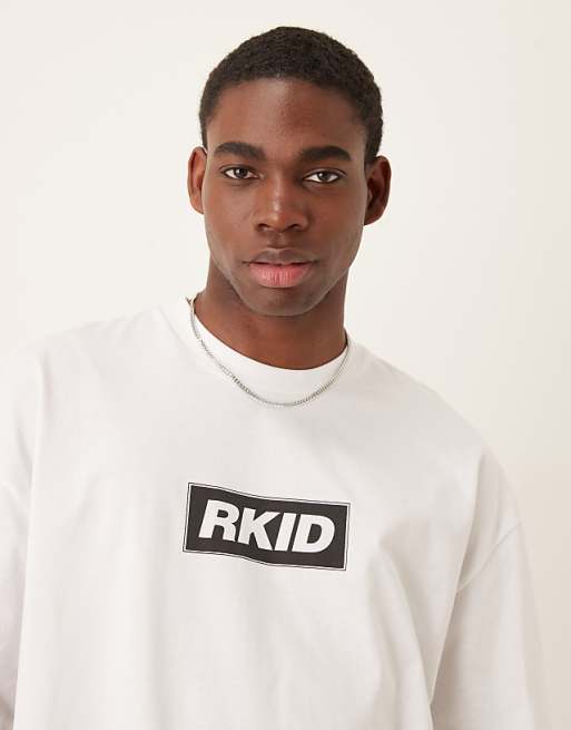 ASOS DESIGN OASIS Unisex Oversized License T-shirt With RKID Liam Print In White