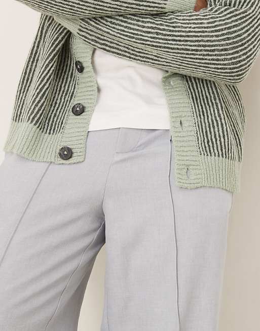 ASOS DESIGN Oversize Tapered Smart Trousers In Grey
