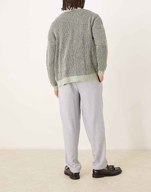 ASOS DESIGN Oversize Tapered Smart Trousers In Grey