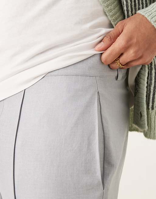 ASOS DESIGN Oversize Tapered Smart Trousers In Grey
