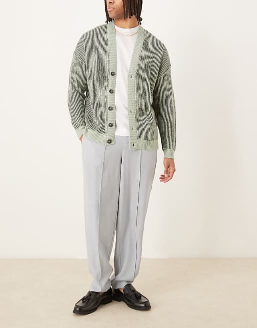 ASOS DESIGN oversize tapered smart trousers in grey