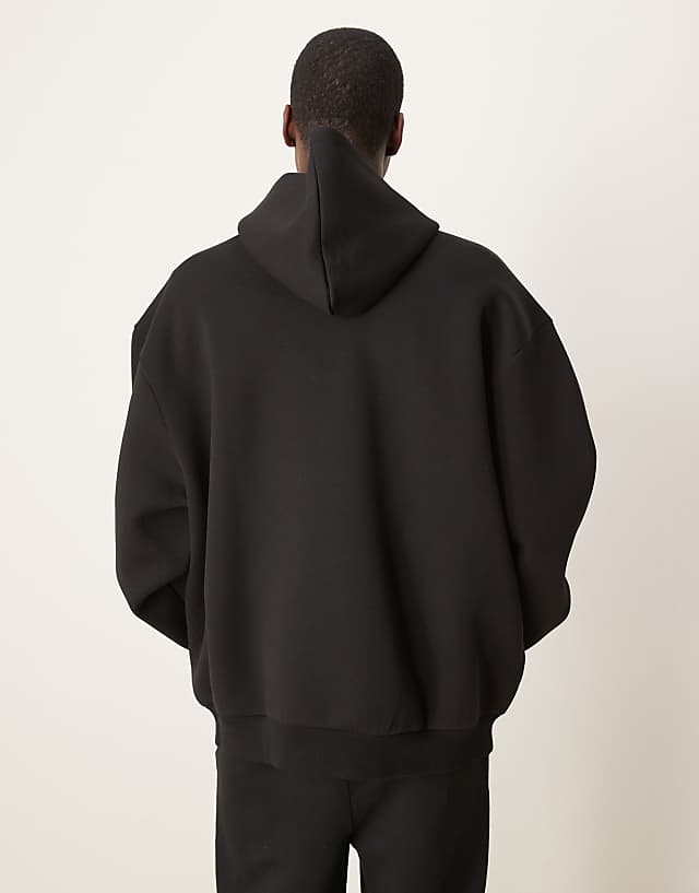ASOS DESIGN Oversized Boxy Heavyweight Scuba Hoodie In Black
