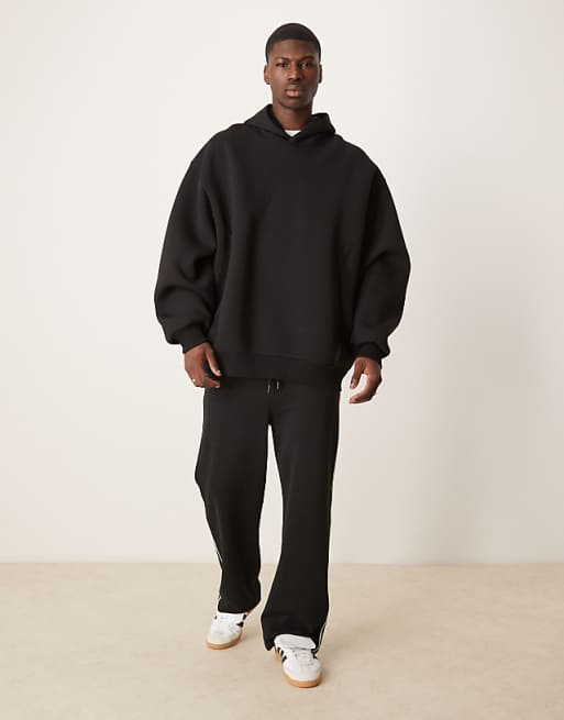 ASOS DESIGN Oversized Boxy Heavyweight Scuba Hoodie In Black