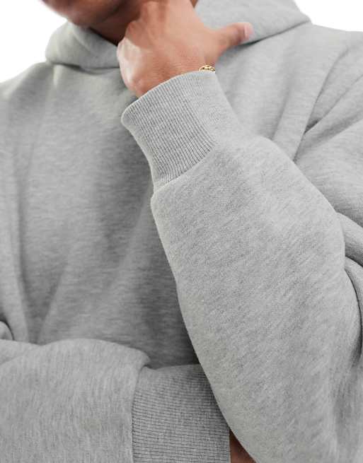 ASOS DESIGN Oversized Boxy Hoodie In Grey Marl