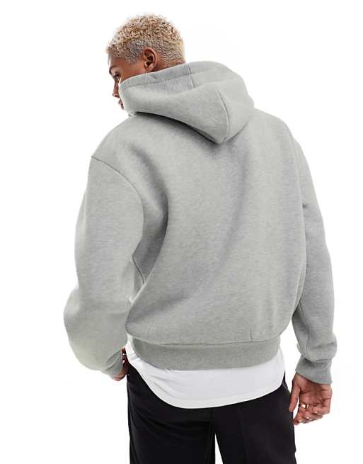 ASOS DESIGN Oversized Boxy Hoodie In Grey Marl