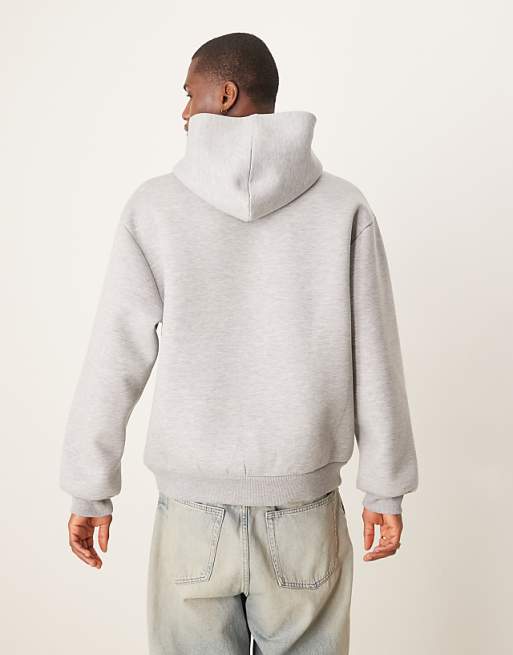 ASOS DESIGN Oversized Boxy Scuba Hoodie In Grey