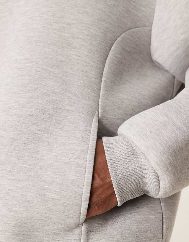 ASOS DESIGN Oversized Boxy Scuba Hoodie In Grey