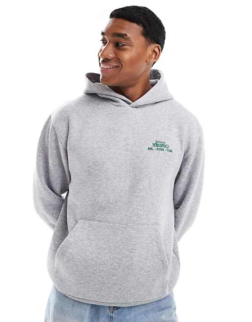 ASOS DESIGN Oversized Boxy With Car Print In Grey