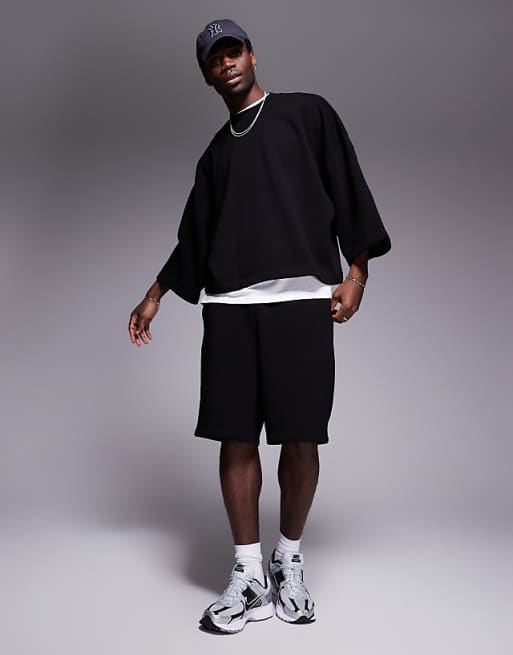 ASOS DESIGN Oversized Co-ord Sweatshirt T-shirt In Black
