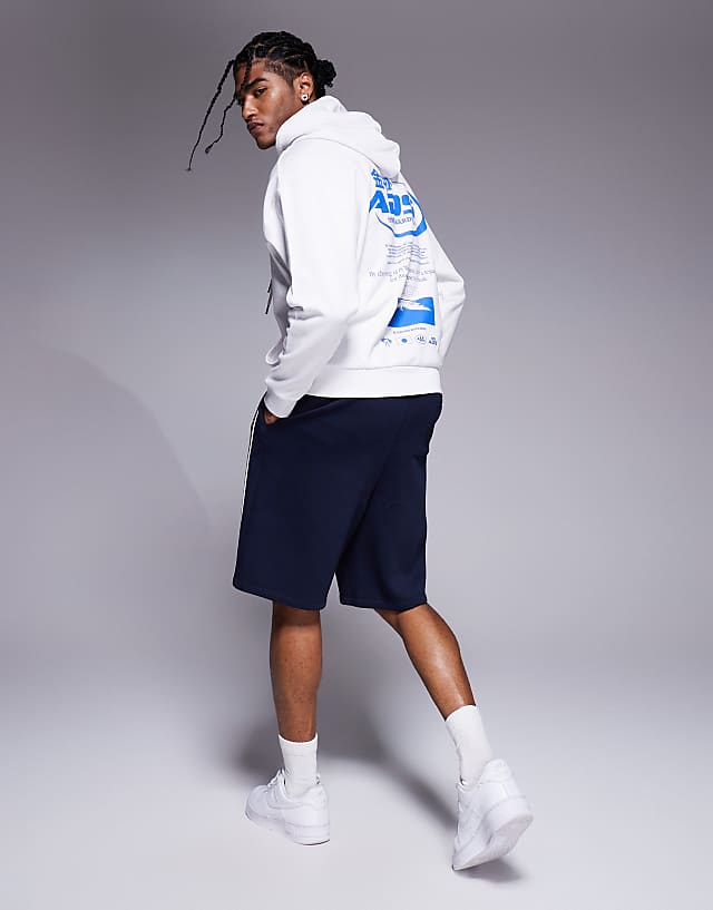 ASOS DESIGN Oversized Hoodie With ADS Prints In White