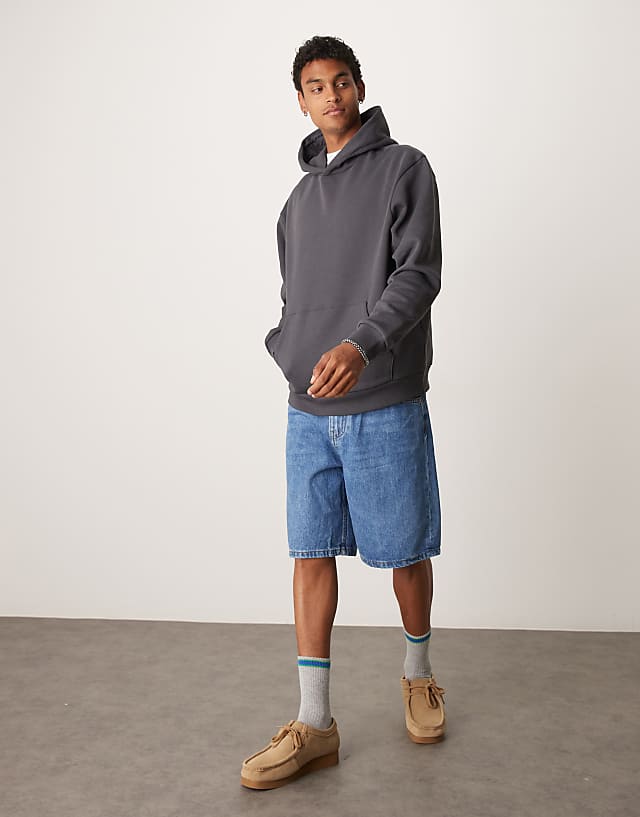 ASOS DESIGN Oversized Hoodie With Back Print In Grey