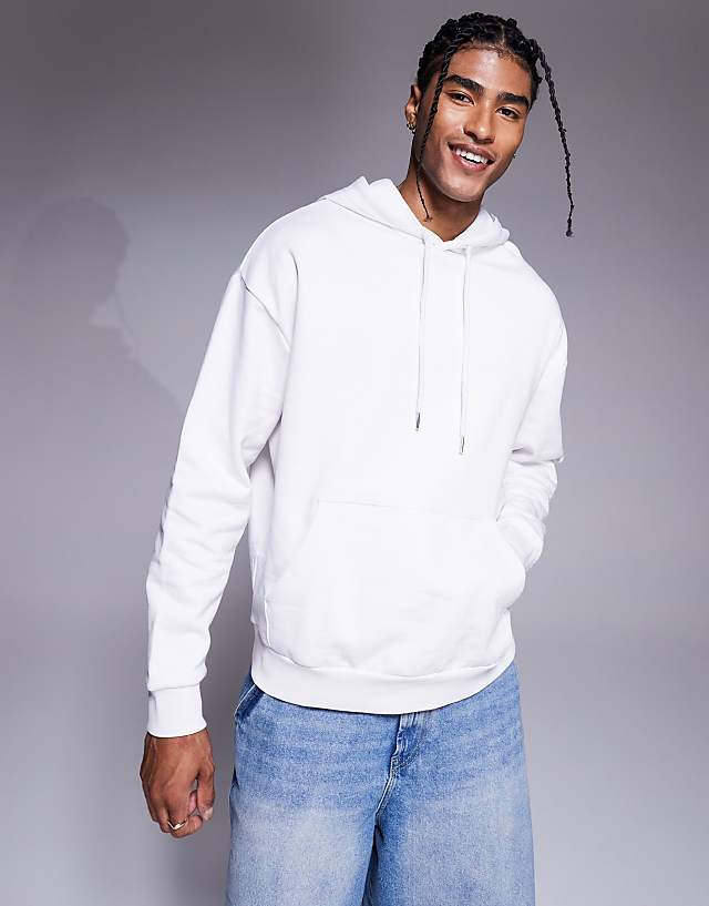 ASOS DESIGN Oversized Hoodie With Mango Prints In White