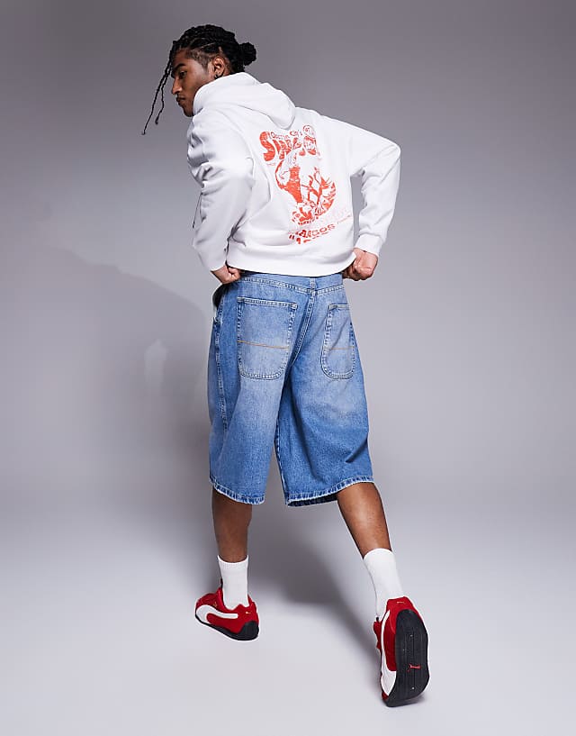 ASOS DESIGN Oversized Hoodie With Mango Prints In White