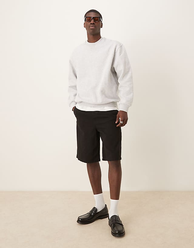 ASOS DESIGN Oversized Sweatshirt With Fruit Back Print In Grey Marl