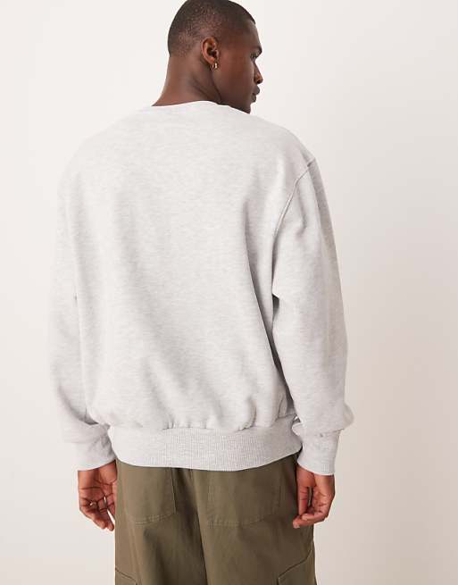 ASOS DESIGN Oversized Sweatshirt With Label In Grey Marl