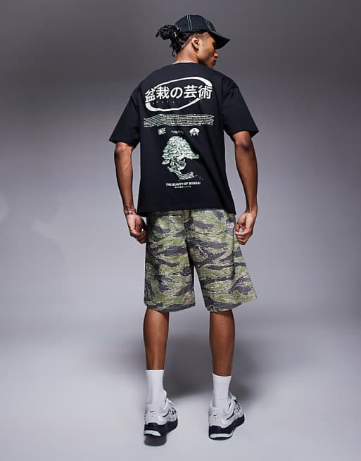 ASOS DESIGN Oversized T-shirt With Bonsai Graphic In Black