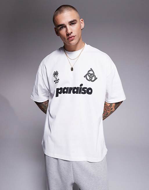 ASOS DESIGN Oversized T-shirt With Front Print In White