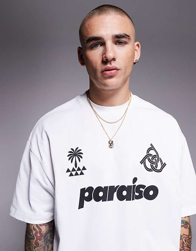 ASOS DESIGN Oversized T-shirt With Front Print In White