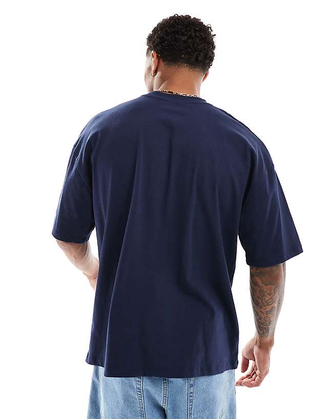 ASOS DESIGN Oversized T-shirt With Paraiso Front Print In Navy