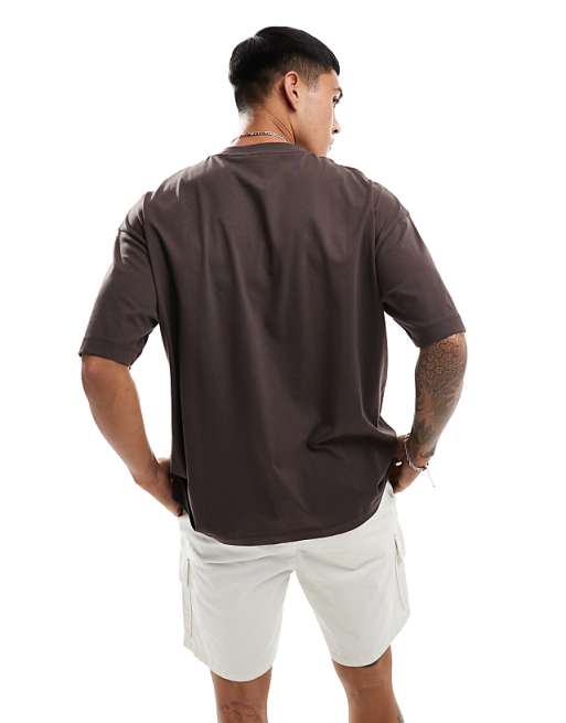 ASOS DESIGN Oversized T-shirt With Paraiso Front Print In Brown
