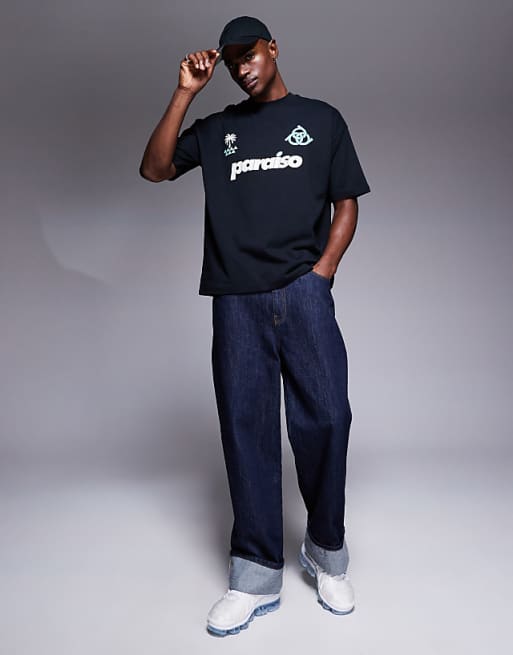 ASOS DESIGN Oversized T-shirt With Sports Graphic In Black