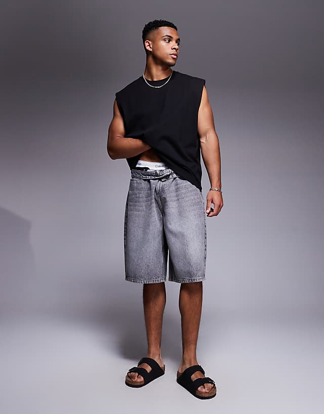 ASOS DESIGN Oversized Tank With Motel Graphic In Black