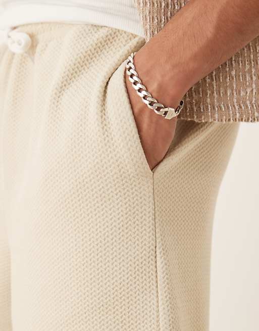 ASOS DESIGN Oversized Textured Shorts In Beige