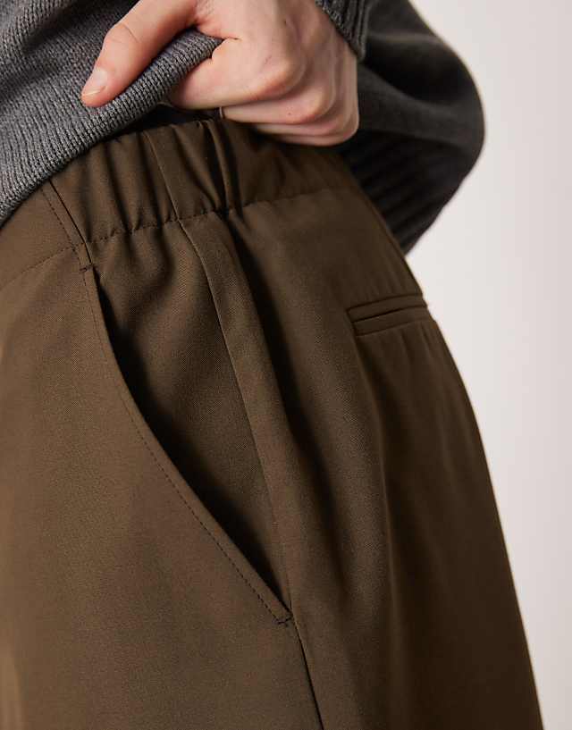 ASOS DESIGN Pull On Smart Wide Leg Trousers In Dark Brown