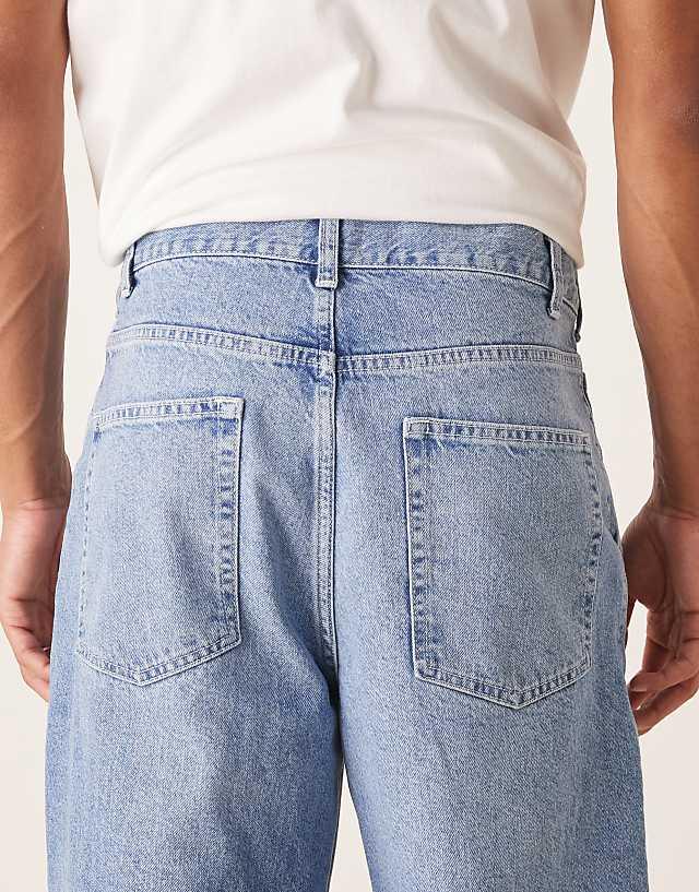 ASOS DESIGN Relaxed Tapered Jeans In Light Wash Blue