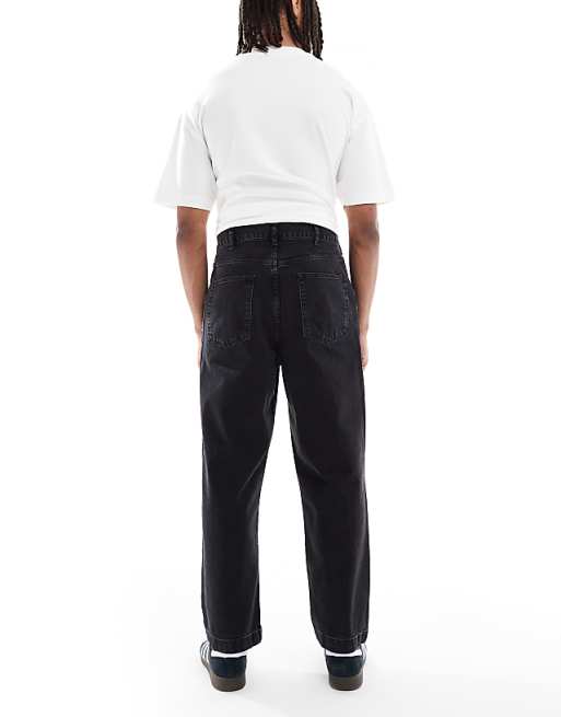 ASOS DESIGN Relaxed Tapered Jeans In Washed Black
