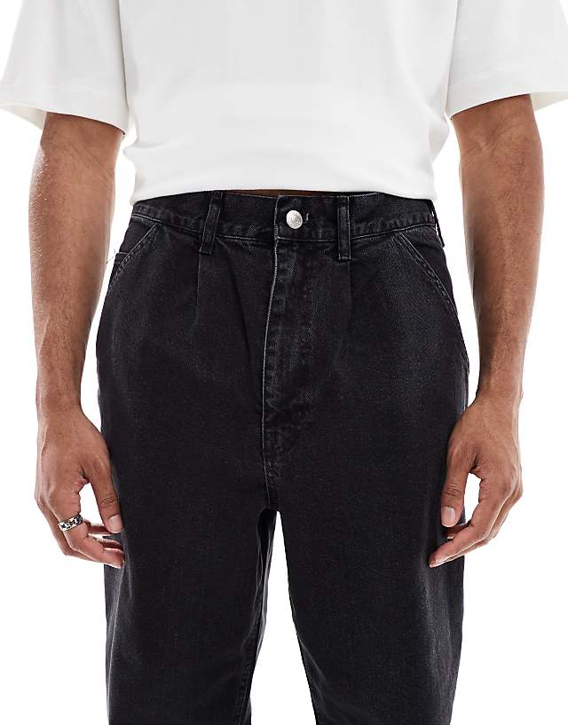 ASOS DESIGN Relaxed Tapered Jeans In Washed Black