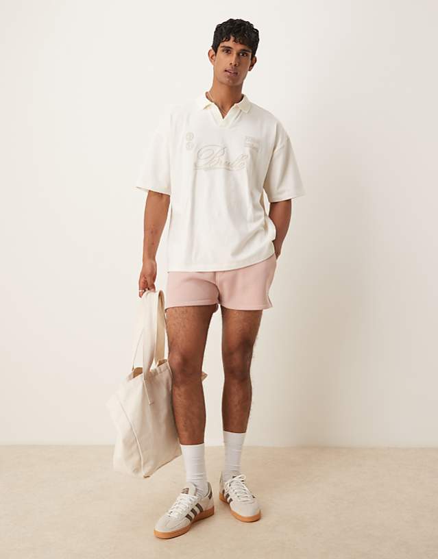 ASOS DESIGN shorter length short in light pink