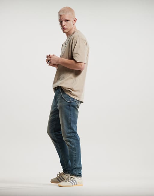 ASOS DESIGN Skinny Jeans With Tint In Dark Wash Blue