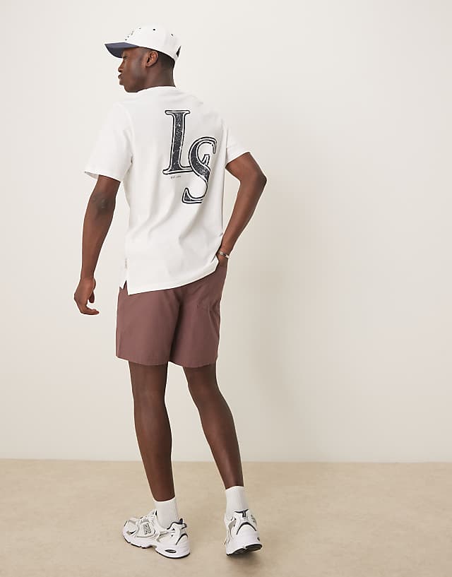 ASOS DESIGN Slim Mid Length Bermuda Shorts In Brown Linen Blend