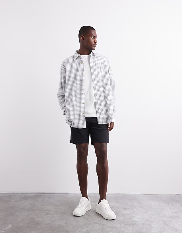ASOS DESIGN Slim Mid Length Chino Bermuda Shorts In Black