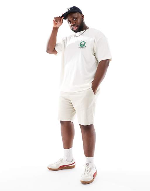 ASOS DESIGN Slim Regular Length Chino Shorts In Stone